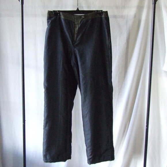 Louben pants vintage trousers gold and black mini check wide leg metallic 90s - Picture 3 of 8
